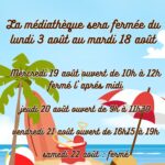 Fermeture de la Médiathèque pendant l&rsquo;été